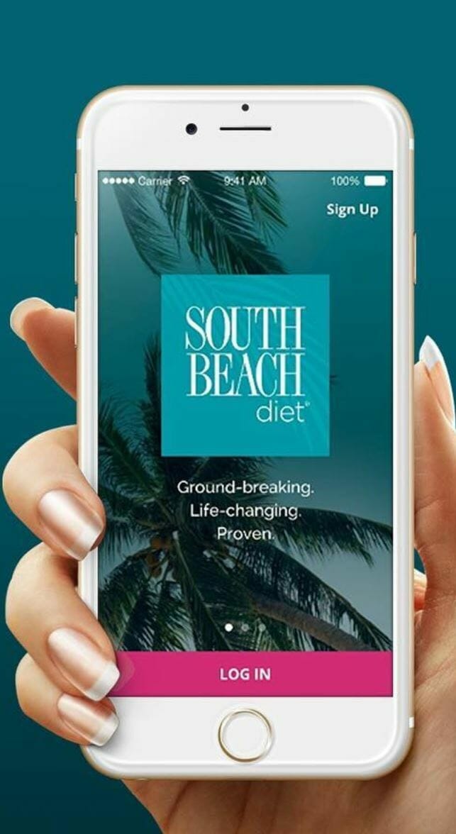 south-beach Phone with South Beach diet page opened